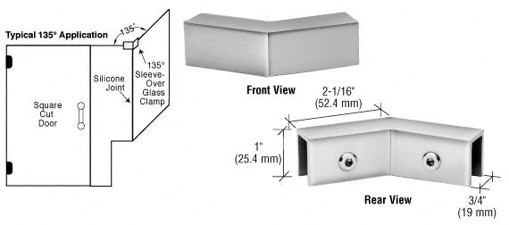 CRL 135° "Sleeve Over" Glass Clamp