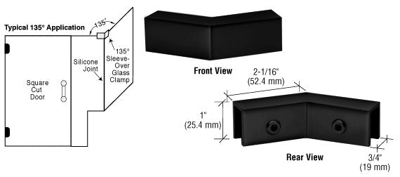 CRL 135° "Sleeve Over" Glass Clamp