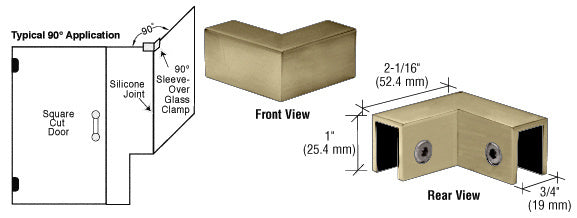 CRL 90° "Sleeve Over" Glass Clamp