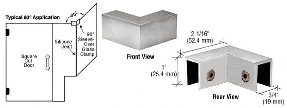 CRL 90° "Sleeve Over" Glass Clamp