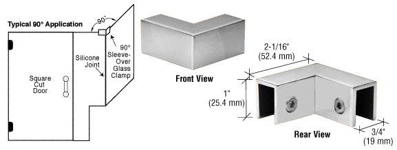 CRL 90° "Sleeve Over" Glass Clamp