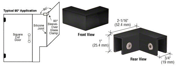 CRL 90° "Sleeve Over" Glass Clamp