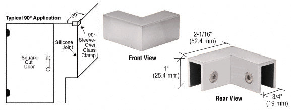 CRL 90° "Sleeve Over" Glass Clamp