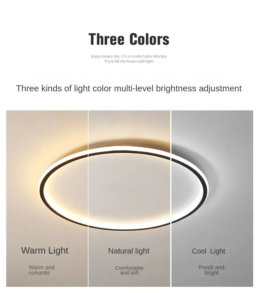 LED Ring Flush Mount Chandelier - Dimmable Ceiling Light Black/White