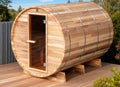Outdoor Barrel Sauna — Red Cedar / Thermo Pine Wood | 2-8 Person