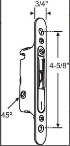 C1033 -Sliding Patio Door Single Action Mortise Lock with Face Plate