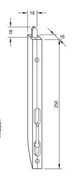 S4116 GU Replacement Flush Bolt