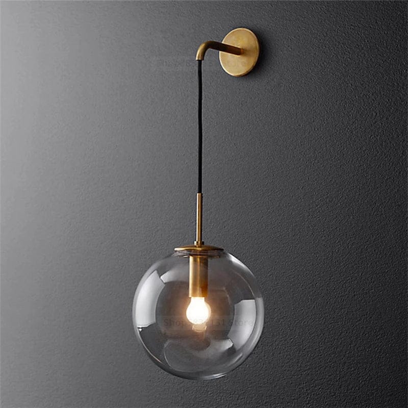 Sizzle Mid-Century Glass Globe Hanging Wall Light - Amber/Smoke/Clear - Light My House