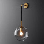 Sizzle Mid-Century Glass Globe Hanging Wall Light - Amber/Smoke/Clear - Light My House