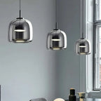 Dildale Black Gold Pendant Lamp LED Warm Light Adjustable Height