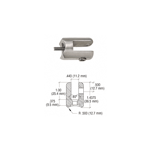 CRL Brushed Stainless Fixed Glass Fitting for 1" Tubing - SA50BS