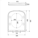 Salerno Square UF Soft Close Toilet Seat - White