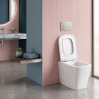 Salerno Rimless Back To Wall Toilet With  Luxury Soft Close Seat - White