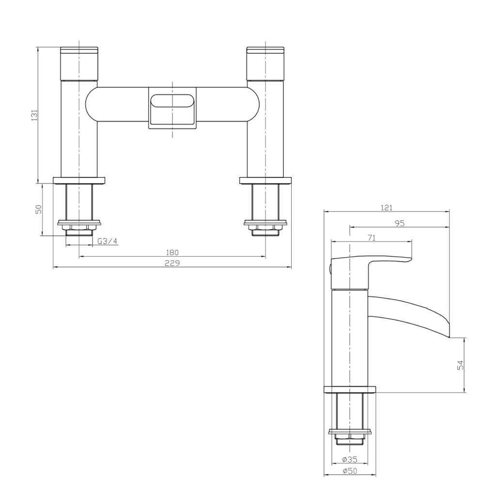 Stream Round Waterfall Bath Filler Tap
