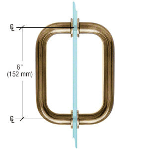 CRL 6" Tubular Back-to-Back 3/4" Diameter Shower Door Pull Handles