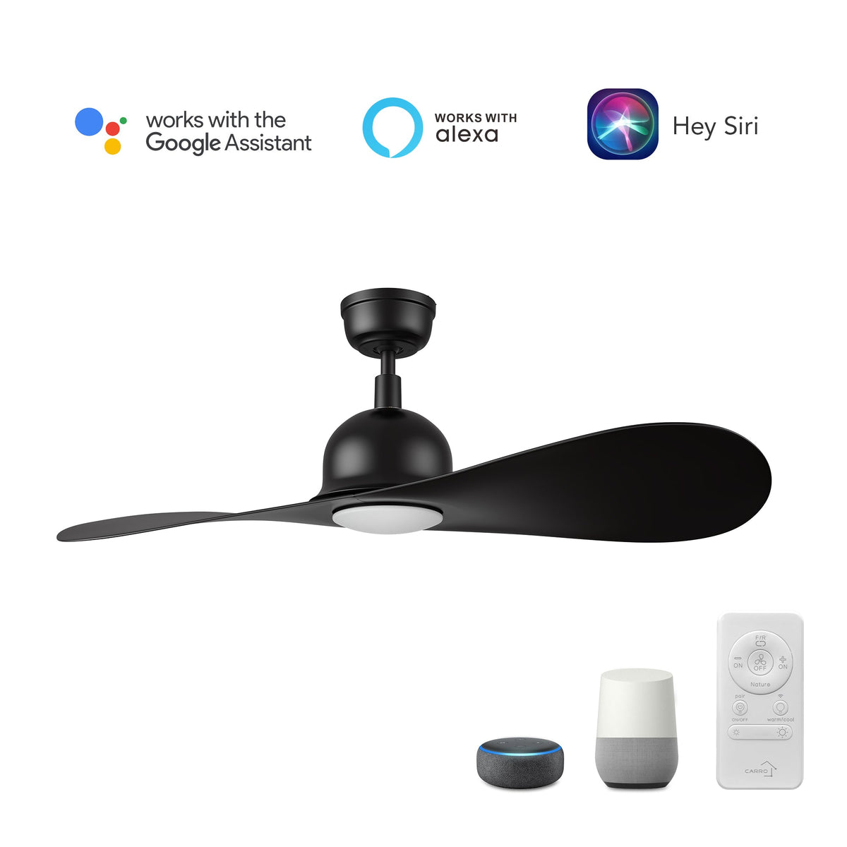 MAKO 42 inch 2-Blade Smart Ceiling Fan with LED Light & Remote