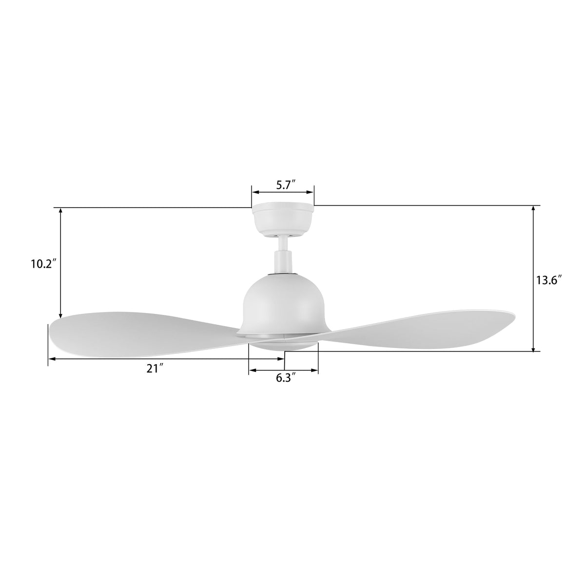 MAKO 42 inch 2-Blade Smart Ceiling Fan with LED Light & Remote