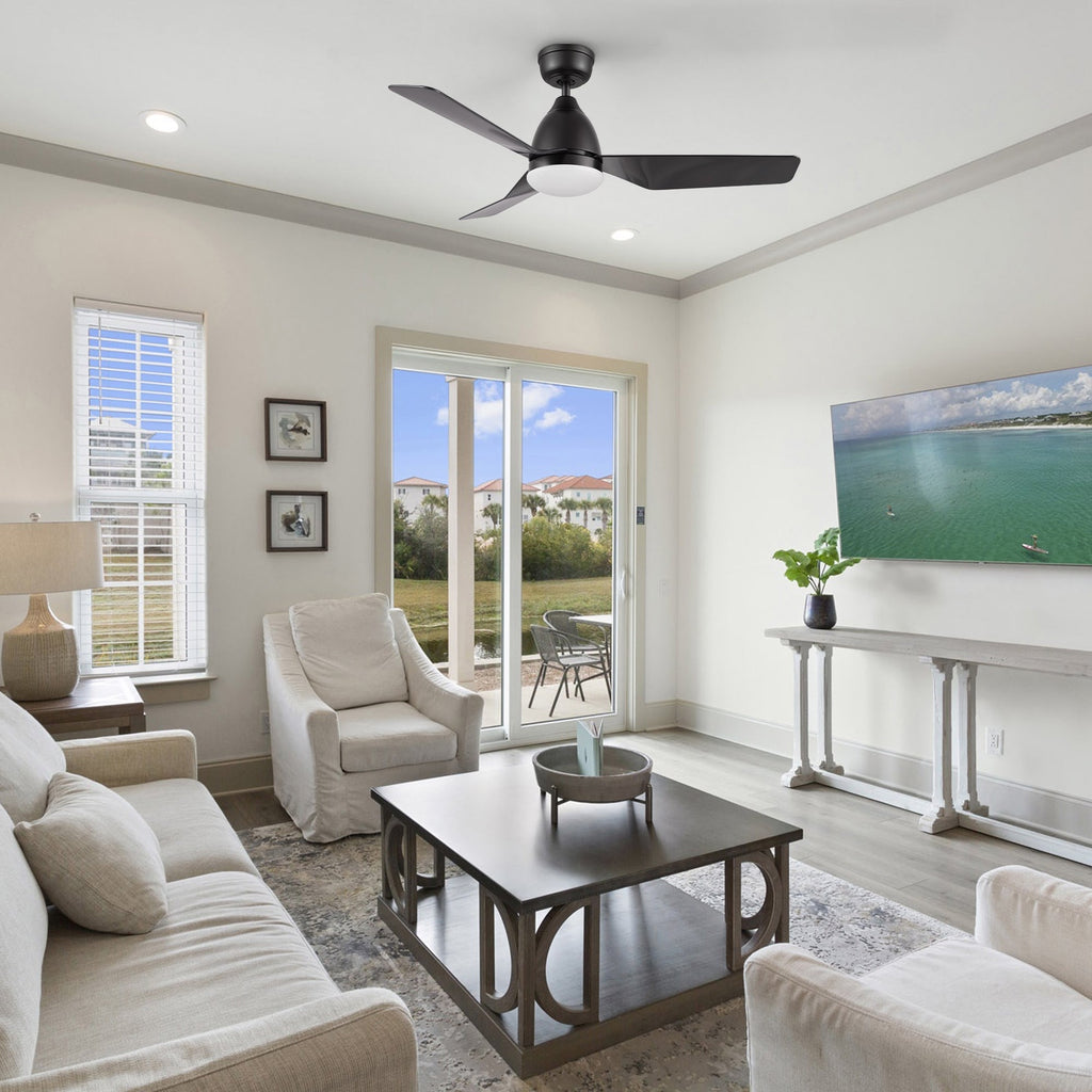 ROQUE 44 inch 3-Blade Smart Ceiling Fan with LED Light & Remote