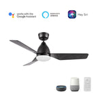 ROQUE 44 inch 3-Blade Smart Ceiling Fan with LED Light & Remote