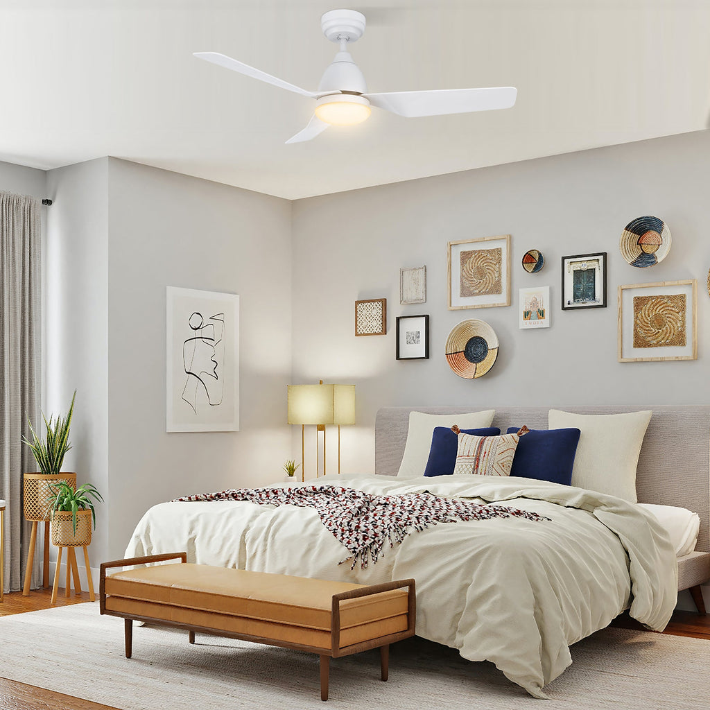 ROQUE 44 inch 3-Blade Smart Ceiling Fan with LED Light & Remote