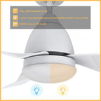 ROQUE 44 inch 3-Blade Smart Ceiling Fan with LED Light & Remote