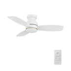 TRENTO 44 inch 3-Blade Flush Mount Smart Ceiling Fan with LED Light & Remote