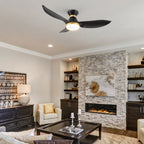 RYATT 45 inch 3-Blade Flush Mount Smart Ceiling Fan with LED Light & Remote