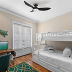 UPTON 45 inch 3-Blade Flush Mount Smart Ceiling Fan with LED Light & Remote