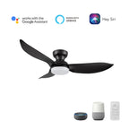UPTON 45 inch 3-Blade Flush Mount Smart Ceiling Fan with LED Light & Remote