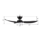 UPTON 45 inch 3-Blade Flush Mount Smart Ceiling Fan with LED Light & Remote