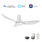 RYNA 45 inch 3-Blade Flush Mount Smart Ceiling Fan with LED Light & Remote