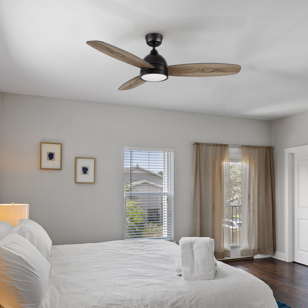 FREMONT 52 inch 3-Blade Smart Ceiling Fan with LED Light & Remote