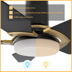 KAJ 48 inch 5-Blade Flush Mount Smart Ceiling Fan with LED Light & Remote