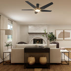 KAJ 48 inch 5-Blade Flush Mount Smart Ceiling Fan with LED Light & Remote