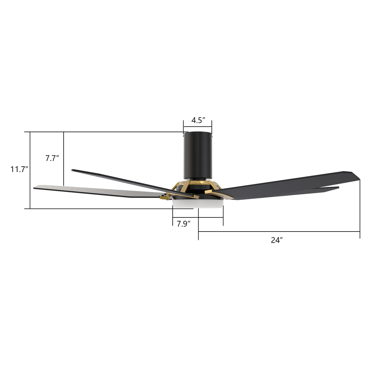 KAJ 48 inch 5-Blade Flush Mount Smart Ceiling Fan with LED Light & Remote