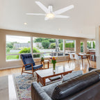KAJ 48 inch 5-Blade Flush Mount Smart Ceiling Fan with LED Light & Remote