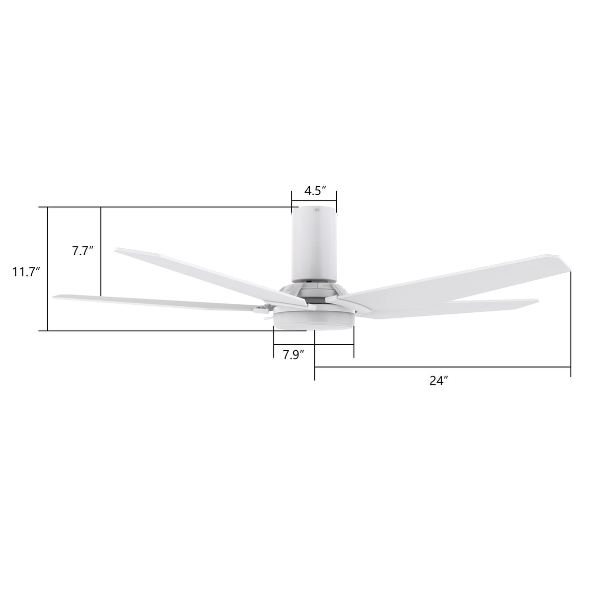 KAJ 48 inch 5-Blade Flush Mount Smart Ceiling Fan with LED Light & Remote