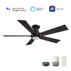 ASCENDER 48 inch 5-Blade Flush Mount Smart Ceiling Fan with LED Light & Remote
