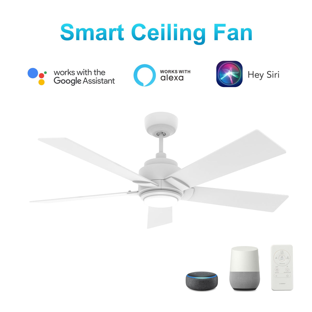 ASCENDER 48 inch 5-Blade Smart Ceiling Fan with LED Light & Remote