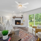 ASCENDER 48 inch 5-Blade Flush Mount Smart Ceiling Fan with LED Light & Remote