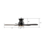 DUBOIS 48 inch 5-Blade Flush Mount Smart Ceiling Fan with LED Light & Remote