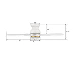 DUBOIS 48 inch 5-Blade Flush Mount Smart Ceiling Fan with LED Light & Remote