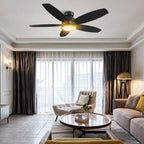 FREMONT 48 inch 5-Blade Flush Mount Smart Ceiling Fan with LED Light & Remote