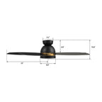FREMONT 48 inch 5-Blade Flush Mount Smart Ceiling Fan with LED Light & Remote