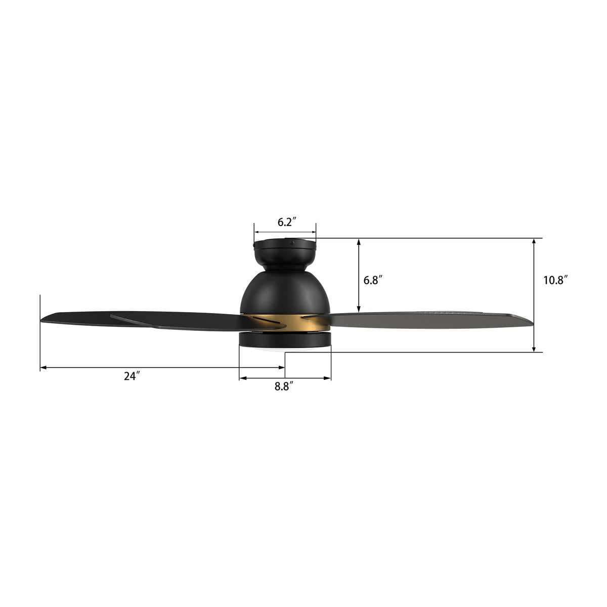 FREMONT 48 inch 5-Blade Flush Mount Smart Ceiling Fan with LED Light & Remote