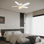 FREMONT 48 inch 5-Blade Flush Mount Smart Ceiling Fan with LED Light & Remote