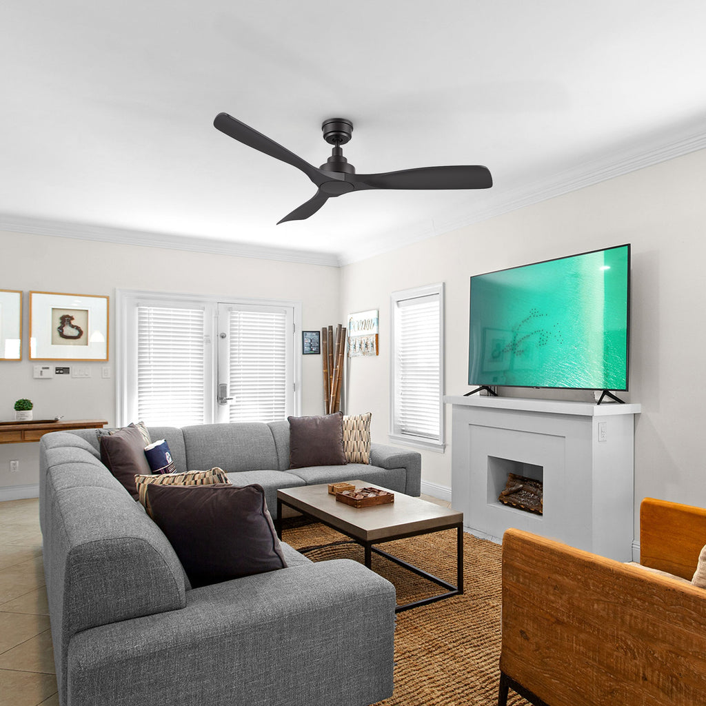 KARSYN 52 inch 3-Blade No Light Ceiling Fan with Remote