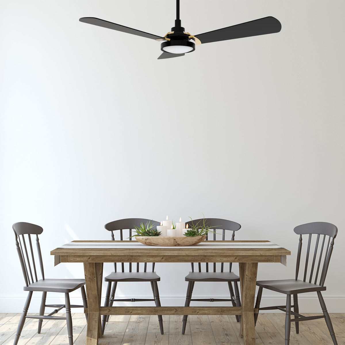 BRISA 52 inch 3-Blade Smart Ceiling Fan with LED Light & Remote
