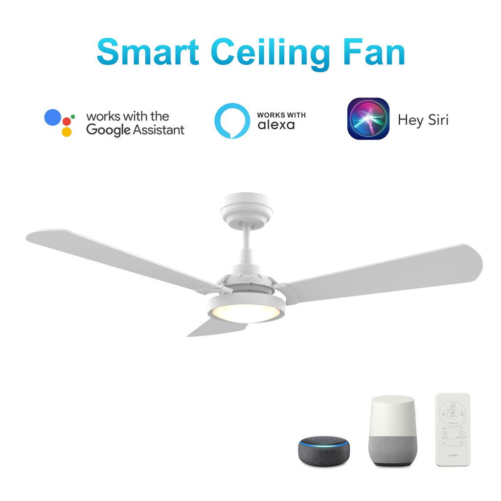 BRISA 52 inch 3-Blade Smart Ceiling Fan with LED Light & Remote