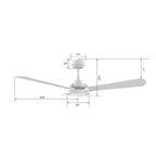 BRISA 52 inch 3-Blade Smart Ceiling Fan with LED Light & Remote